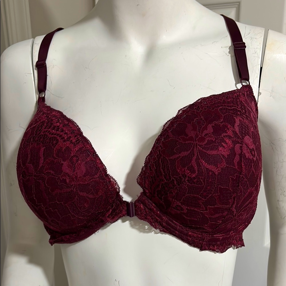 Victoria's Secret Red Velvet Floral Push-Up Bra